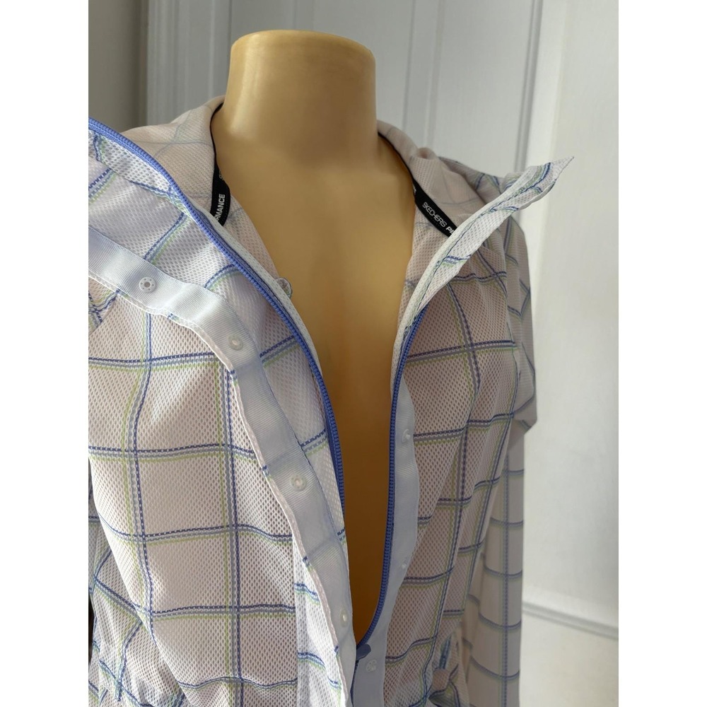 Skechers women's GOshield Jubilee Jacket. Sz XS Green& Blue plaid (204) - Picture 6 of 10